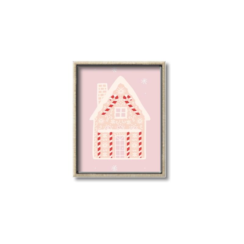 Picture of Pink Gingerbread House _GroupedProduct_Rectangle_Portrait_Canvas_Framed_