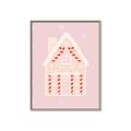 Picture of Pink Gingerbread House _GroupedProduct_Rectangle_Portrait_Canvas_Framed_