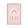 Picture of Pink Gingerbread House _GroupedProduct_Rectangle_Portrait_Canvas_Framed_