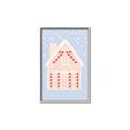 Picture of Blue Gingerbread House _GroupedProduct_Rectangle_Portrait_Canvas_Framed_
