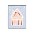 Picture of Blue Gingerbread House _GroupedProduct_Rectangle_Portrait_Canvas_Framed_