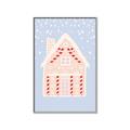 Picture of Blue Gingerbread House _GroupedProduct_Rectangle_Portrait_Canvas_Framed_