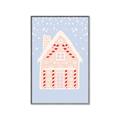 Picture of Blue Gingerbread House _GroupedProduct_Rectangle_Portrait_Canvas_Framed_