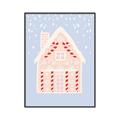 Picture of Blue Gingerbread House _GroupedProduct_Rectangle_Portrait_Canvas_Framed_