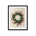 Picture of Holly Wreath _GroupedProduct_Rectangle_Portrait_Framed_Matted_