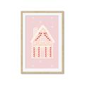 Picture of Pink Gingerbread House _GroupedProduct_Rectangle_Portrait_Framed_Matted_