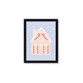 Picture of Blue Gingerbread House _GroupedProduct_Rectangle_Portrait_Framed_Matted_