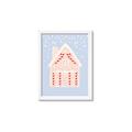 Picture of Blue Gingerbread House _GroupedProduct_Rectangle_Portrait_Framed_Matted_