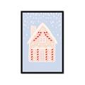Picture of Blue Gingerbread House _GroupedProduct_Rectangle_Portrait_Framed_Matted_