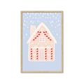 Picture of Blue Gingerbread House _GroupedProduct_Rectangle_Portrait_Framed_Matted_