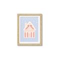 Picture of Blue Gingerbread House _GroupedProduct_Rectangle_Portrait_Framed_Matted_