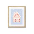 Picture of Blue Gingerbread House _GroupedProduct_Rectangle_Portrait_Framed_Matted_