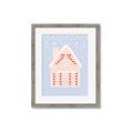 Picture of Blue Gingerbread House _GroupedProduct_Rectangle_Portrait_Framed_Matted_