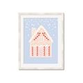Picture of Blue Gingerbread House _GroupedProduct_Rectangle_Portrait_Framed_Matted_