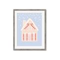 Picture of Blue Gingerbread House _GroupedProduct_Rectangle_Portrait_Framed_Matted_