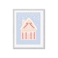 Picture of Blue Gingerbread House _GroupedProduct_Rectangle_Portrait_Framed_Matted_