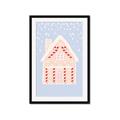 Picture of Blue Gingerbread House _GroupedProduct_Rectangle_Portrait_Framed_Matted_