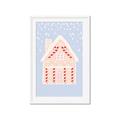 Picture of Blue Gingerbread House _GroupedProduct_Rectangle_Portrait_Framed_Matted_