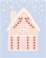 Picture of Blue Gingerbread House _GroupedProduct_Rectangle_Portrait_Unframed_Print_Only_