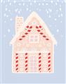 Picture of Blue Gingerbread House _GroupedProduct_Rectangle_Portrait_Unframed_Print_Only_