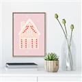 Picture of Pink Gingerbread House _GroupedProduct_Rectangle_Portrait_Canvas_Framed_