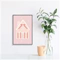 Picture of Pink Gingerbread House _GroupedProduct_Rectangle_Portrait_Canvas_Framed_