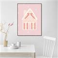 Picture of Pink Gingerbread House _GroupedProduct_Rectangle_Portrait_Canvas_Framed_