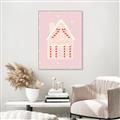 Picture of Pink Gingerbread House _GroupedProduct_Rectangle_Portrait_Canvas_Framed_