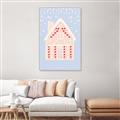 Picture of Blue Gingerbread House _GroupedProduct_Rectangle_Portrait_Canvas_Framed_