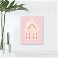 Picture of Pink Gingerbread House _GroupedProduct_Rectangle_Portrait_Unframed_Print_Only_