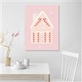 Picture of Pink Gingerbread House _GroupedProduct_Rectangle_Portrait_Unframed_Print_Only_