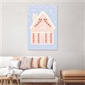 Picture of Blue Gingerbread House _GroupedProduct_Rectangle_Portrait_Unframed_Print_Only_