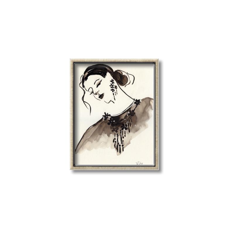 Picture of Feminine Flourish in Ink _GroupedProduct_Rectangle_Portrait_Canvas_Framed_