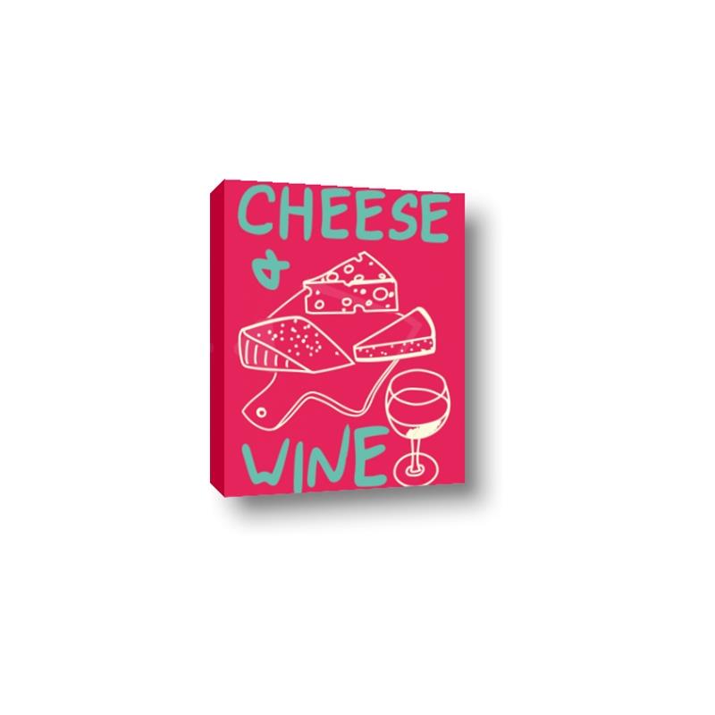 Picture of Cheese and Wine Typography Poster _GroupedProduct_Rectangle_Portrait_Canvas_