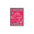 Picture of Cheese and Wine Typography Poster _GroupedProduct_Rectangle_Portrait_Canvas_Framed_
