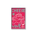 Picture of Cheese and Wine Typography Poster _GroupedProduct_Rectangle_Portrait_Canvas_Framed_