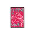 Picture of Cheese and Wine Typography Poster _GroupedProduct_Rectangle_Portrait_Canvas_Framed_