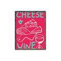 Picture of Cheese and Wine Typography Poster _GroupedProduct_Rectangle_Portrait_Canvas_Framed_