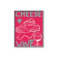 Picture of Cheese and Wine Typography Poster _GroupedProduct_Rectangle_Portrait_Canvas_Framed_