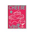 Picture of Cheese and Wine Typography Poster _GroupedProduct_Rectangle_Portrait_Canvas_Framed_