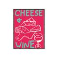 Picture of Cheese and Wine Typography Poster _GroupedProduct_Rectangle_Portrait_Canvas_Framed_