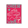Picture of Cheese and Wine Typography Poster _GroupedProduct_Rectangle_Portrait_Canvas_Framed_