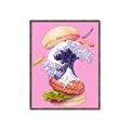 Picture of kanagawa burger _GroupedProduct_Rectangle_Portrait_Canvas_Framed_
