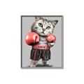 Picture of Boxing cat _GroupedProduct_Rectangle_Portrait_Canvas_Framed_