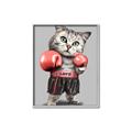 Picture of Boxing cat _GroupedProduct_Rectangle_Portrait_Canvas_Framed_