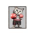 Picture of Boxing cat _GroupedProduct_Rectangle_Portrait_Canvas_Framed_
