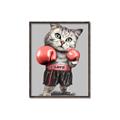 Picture of Boxing cat _GroupedProduct_Rectangle_Portrait_Canvas_Framed_