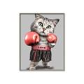 Picture of Boxing cat _GroupedProduct_Rectangle_Portrait_Canvas_Framed_