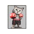 Picture of Boxing cat _GroupedProduct_Rectangle_Portrait_Canvas_Framed_