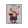 Picture of Boxing cat _GroupedProduct_Rectangle_Portrait_Canvas_Framed_
